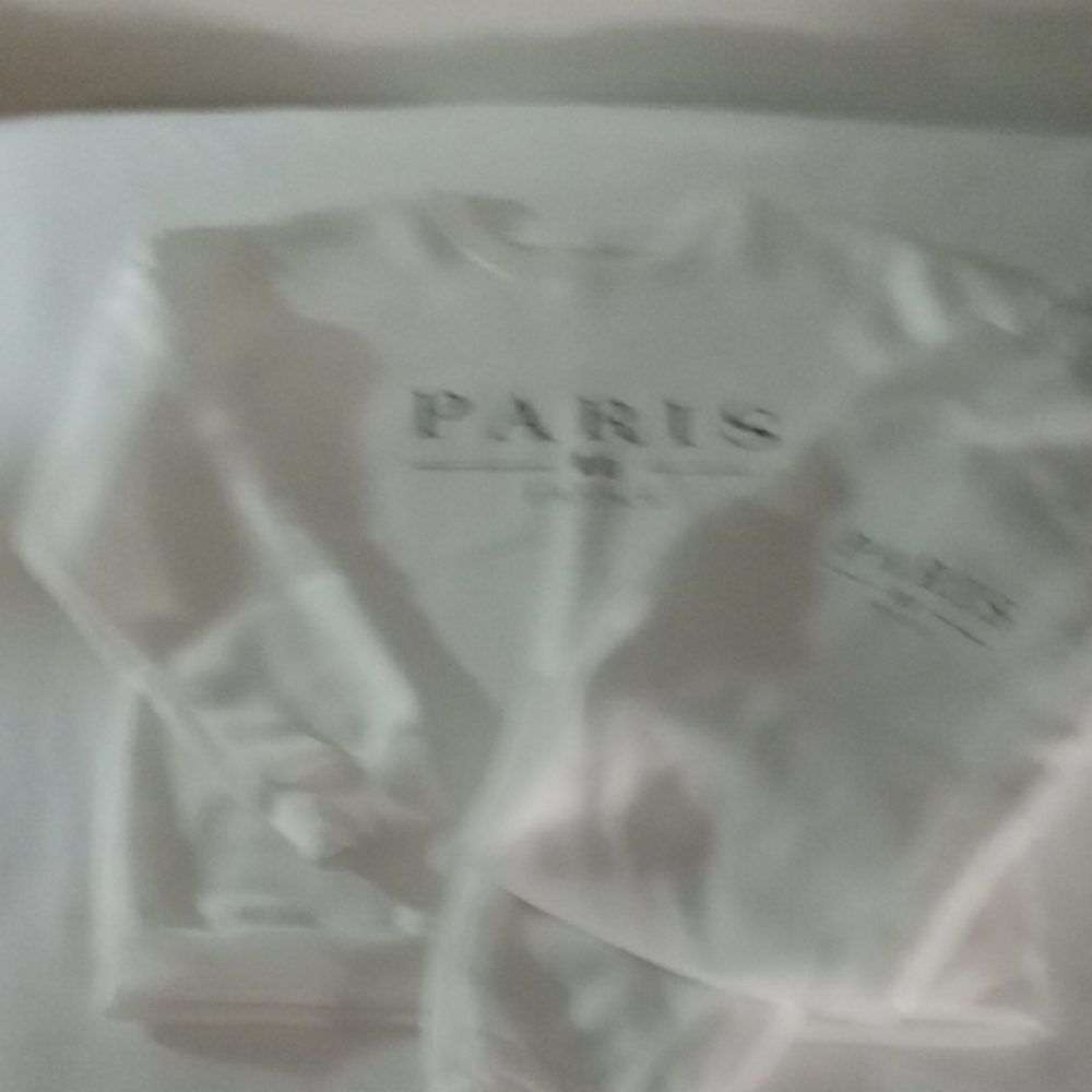 White Paris Print Women's Jogger Set